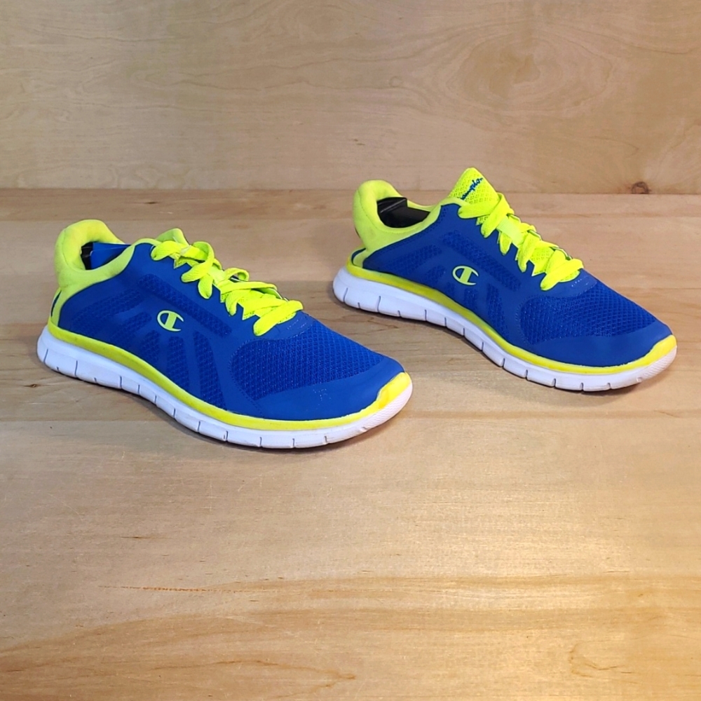 Champion Alpha Mens Blue and Yellow Sneakers Lightweight Breathable 7 Mens